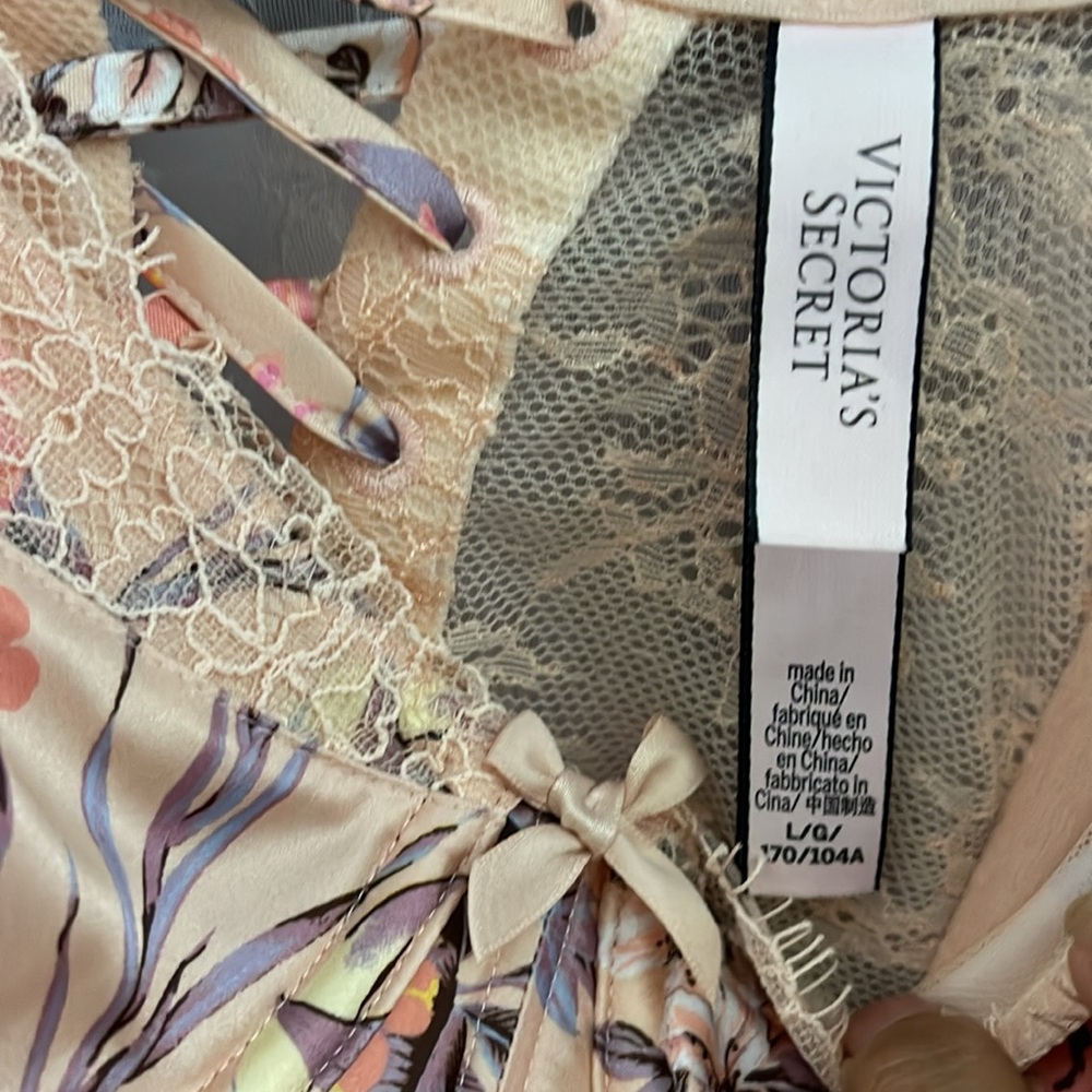 VICTORIAS SECRET WICKED SATIN BALCONETTE SLIP DRESS FLORAL LACE - Picture 7 of 9